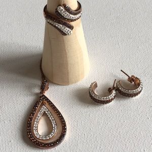 Chocolate Diamond Set In Rose Gold